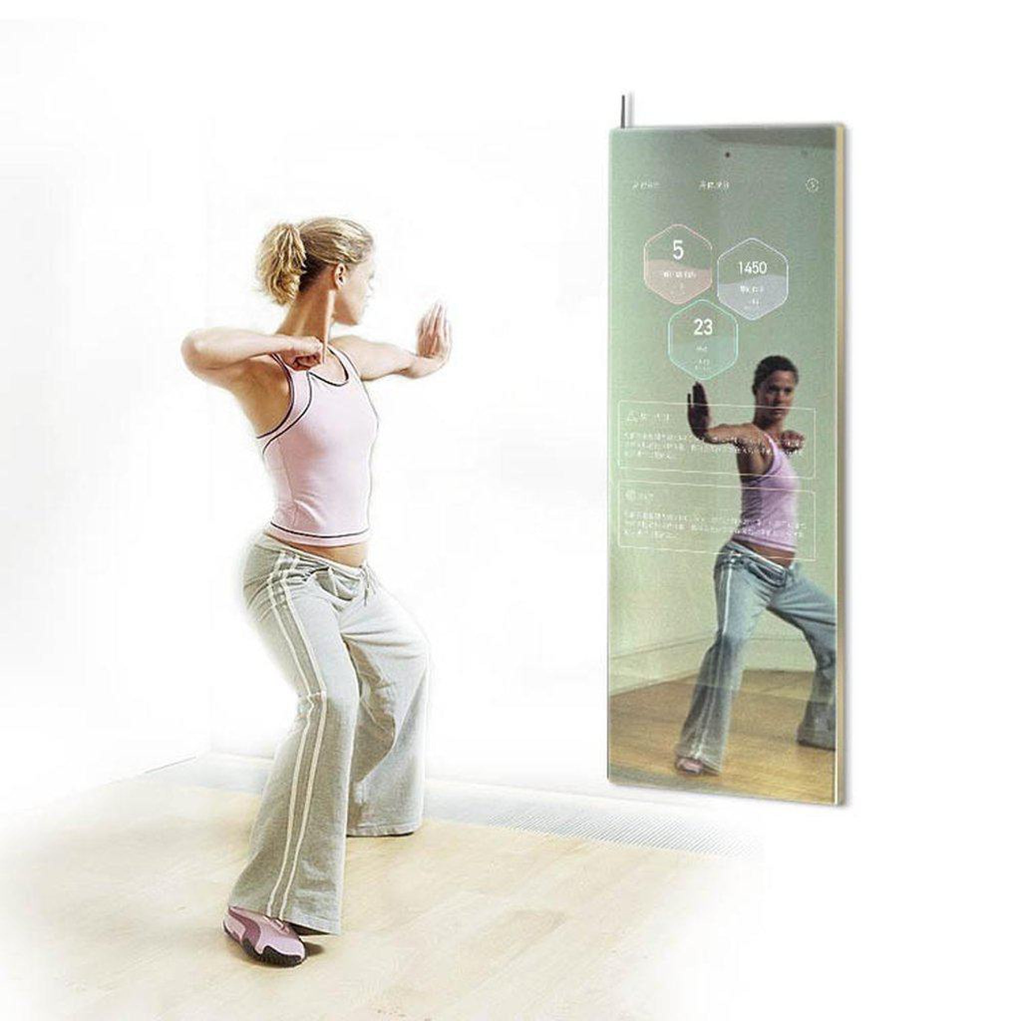 Aquadom NRG-1848-HD-BFS Fitness 18 x 48 inch Energy Smart Mirror with 5MP HD Camera and Body Fat Scale